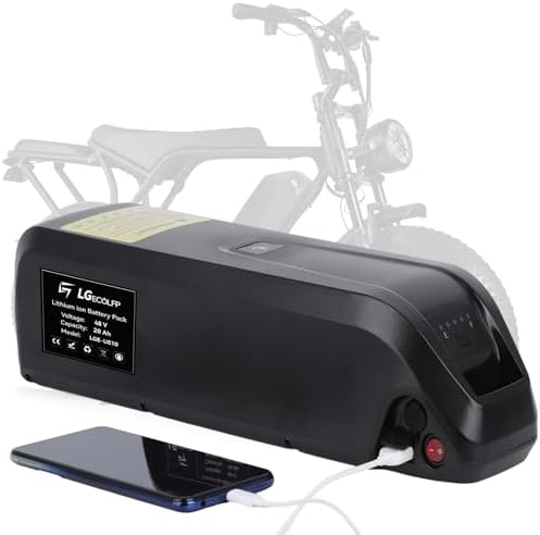 36V 48V 52V Ebike Battery 15Ah 20Ah Lithium Battery for 0-1200W Electric Bike with Fast Charger and BMS, LED Indicator,