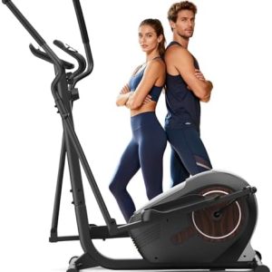 Elliptical Machine for Home Workouts with 14 Resistance Levels, Quiet Magnetic Drive, Pulse Rate Monitor | Elliptical T