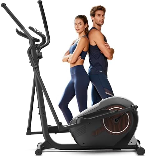 Elliptical Machine for Home Workouts with 14 Resistance Levels, Quiet Magnetic Drive, Pulse Rate Monitor | Elliptical T