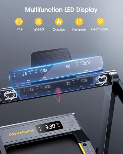 Portable Walking Pad Treadmill for Home and Office with Bluetooth Speaker and Incline | Under Desk Treadmill with Handl