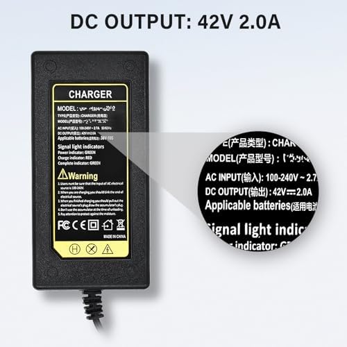 Universal 7-in-1 42V 2A Fast Charger for Razor/Jetson/Voyage, Gotrax & Ninebot - Fast Charging for 36V 10S Lithium Batte