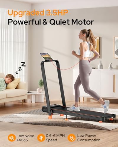 Portable Treadmill Walking Pad with 12% Incline & Handle Bar for Home | 350+lb Capacity & 4 Adjustable Incline Smart Ap