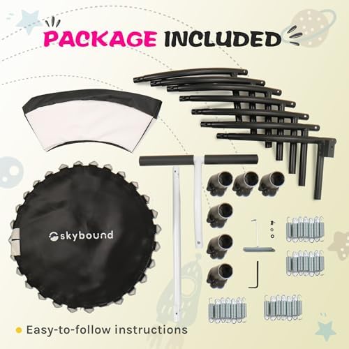 SkyBound Kids Trampoline Indoor 36 Inch - Kids Trampoline with Handle - |0mm Steel Pipe Mini Trampoline for Toddlers and
