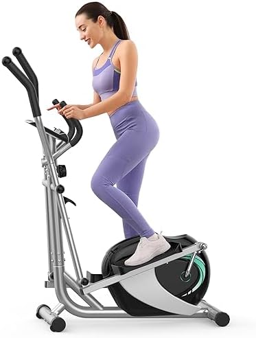 Dripex Magnetic Elliptical Machine Home Workout Quiet Elliptical Trainer 6KG Flywheel 8 Resistance Levels Pulse Monitor
