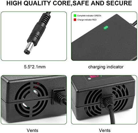 TREE.NB 5|6V 2A Charger for Lithium Battery with 5.5x|1mm Jack Round Connector, GOTRAX GXL V2/G2/G3/G4/Apex/Glider/XR El