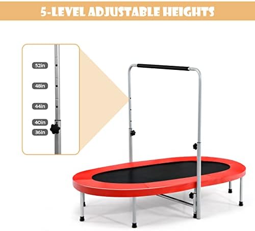 Giantex 2 Persons Foldable Fitness Trampoline Outdoor Indoor OEKO-TEX MAX 330LBS Adult Kid Fitness