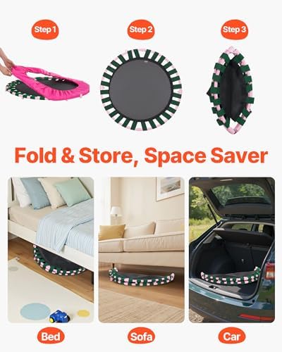 VEVOR 3FT Foldable Trampoline for Toddlers Outdoor Birthday Gift