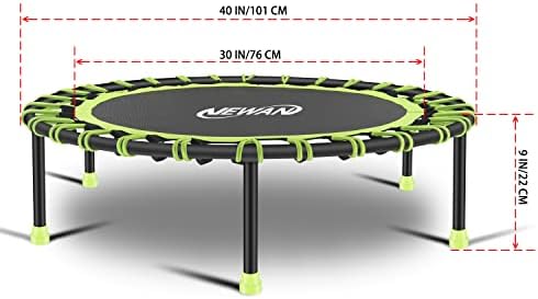 NEWAN Silent Mini Trampoline for Adults - 40" to 48" Diameter, Max Limit 330lbs, Silent Bungee Rebounder Jumping Cardio