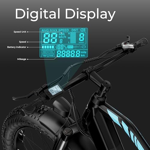 ANCHEER 26" Electric Bike for Adults, 1000W Peak Motor, 60 Miles Range, Fat Tire Electric Bike Off-Road EBike for Men &