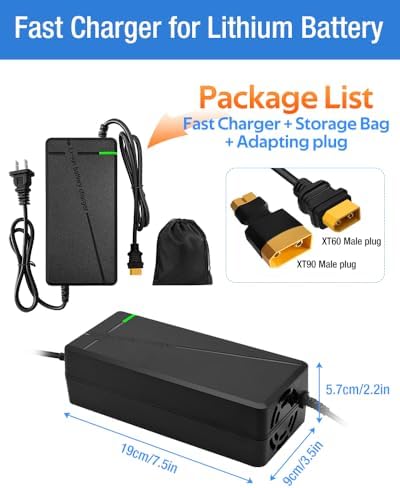 Super Fast Charger for 48V Lithium Battery No Adapter Needed | 5|6V 3A/5A Charger for 48V Lithium Battery with Cooling