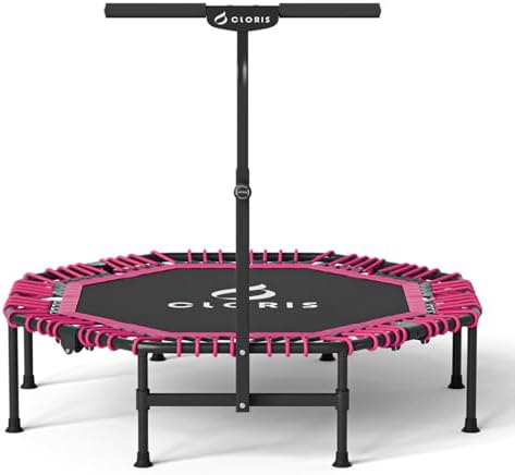 CLORIS 38in/48in Folding Trampoline for Adults with Adjustable Foam Handle - Max Load 450lbs Safety Padded Cover Best Gi