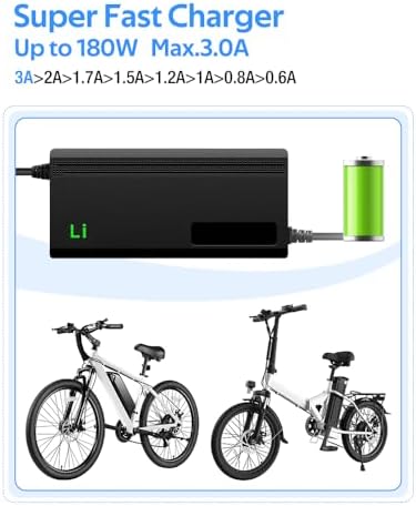 Super Fast Charger for 48V Lithium Battery No Adapter Needed | 5|6V 3A/5A Charger for 48V Lithium Battery with Cooling