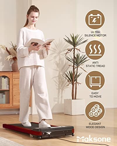 Maksone Under Desk Treadmill for Office Workers with Wooden Walking Pad and Remote Control | Maksone Expert Under Desk