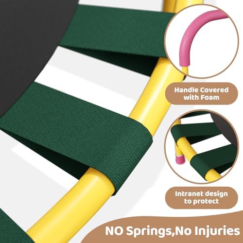 36 Inch Mini Trampoline for Kids, Indoor Outdoor Trampoline with Foam Handle, Max. Load 220 lb 36 Inch Mini Trampoline