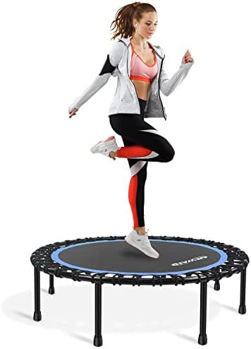 NEWAN Silent Mini Trampoline for Adults - 40" to 48" Diameter, Max Limit 330lbs, Silent Bungee Rebounder Jumping Cardio