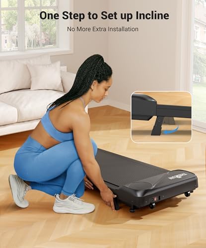 THERUN Walking Pad Treadmill Under DeskPortable Mini Treadmill for Home Office|5HP 265 lbs Weight Capacity Remote Contro