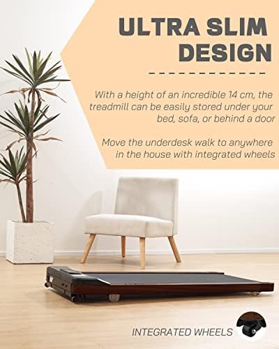 Maksone Under Desk Treadmill for Office Workers with Wooden Walking Pad and Remote Control | Maksone Expert Under Desk