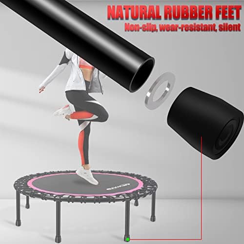 NEWAN Silent Mini Trampoline for Adults - 40" to 48" Diameter, Max Limit 330lbs, Silent Bungee Rebounder Jumping Cardio