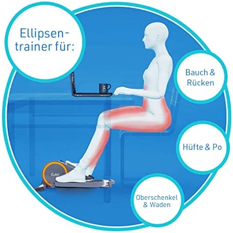 Cubii GO Under Desk Elliptical Bike for Home Gym, Portable Pedal Exerciser with LCD Fitness Tracker, Adjustable Resistan