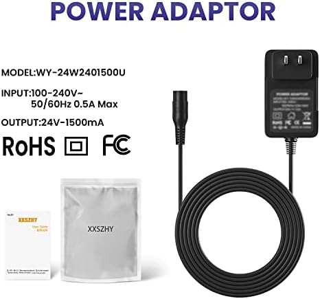 Razor E100 E125 E150 E175 E200 E300 MX350 Electric Scooter Charger 24V 3-Prong Inline Female Battery Power Cord Razor