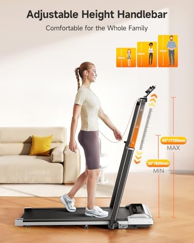 Portable Walking Pad Treadmill with 12% Incline for Home/Office | Under Desk Treadmills with LED Display & Remote Contr