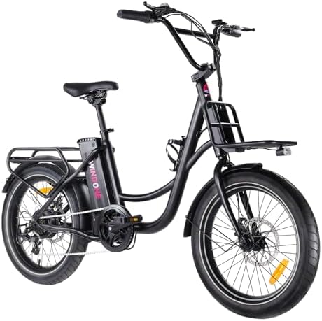 Windone E20 Electric Bike for Adults, 20'' x |0'' Tire & 350W Motor, 7 Speed Shimano, Max 20 MPH, 40 Miles Range, Urban