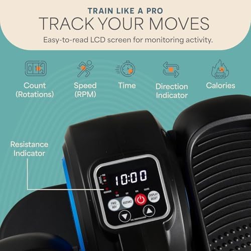 Lifepro Quiet Elliptical Exercise Machine for Seniors & Adults, Seated Pedal Exerciser, Home & Office Use, Portable Red