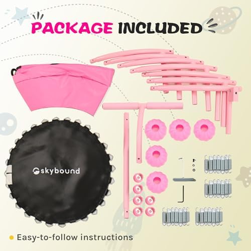 SkyBound Kids Trampoline Indoor 36 Inch - Kids Trampoline with Handle - |0mm Steel Pipe Mini Trampoline for Toddlers and