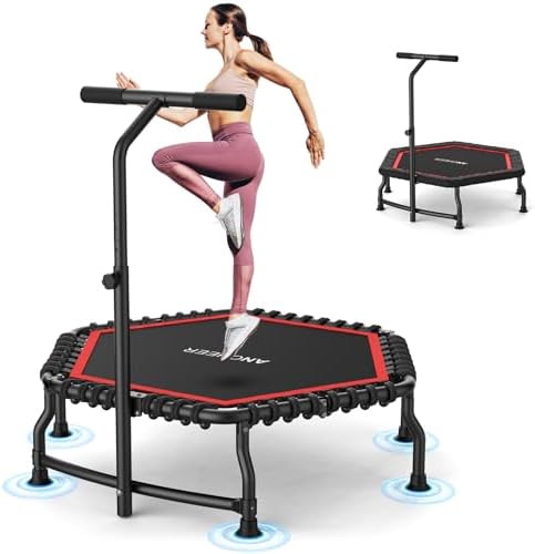ANCHEER Trampoline for Adult, Indoor Outdoor Mini Trampoline, 550LBS_fitness_trampoline_with_Bungee