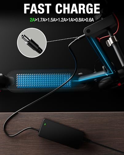 UL Listed 5|6V 2A Charger for 48V Lithium Battery - Fast Charging, Overload Protection, eBike Charger - Compatible with