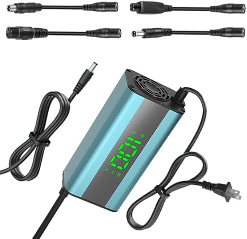 42V 2A Electric Scooter Charger with LED Charging Display, Universal with 4 Connections, for Electric Bike, Mobility Sco