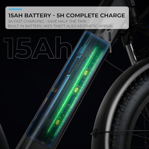 ANCHEER 26" Electric Bike for Adults, 1000W Peak Motor, 60 Miles Range, Fat Tire Electric Bike Off-Road EBike for Men &