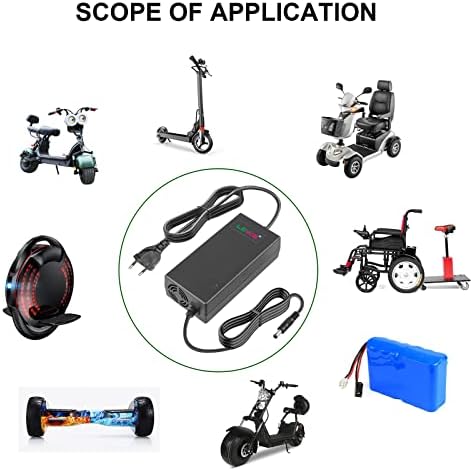 TREE.NB 5|6V 2A Charger for Lithium Battery with 5.5x|1mm Jack Round Connector, GOTRAX GXL V2/G2/G3/G4/Apex/Glider/XR El