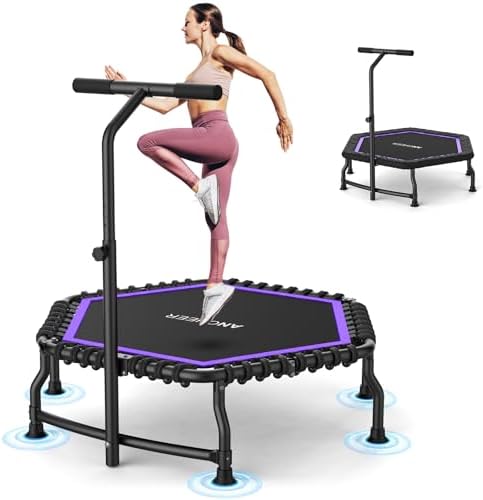 ANCHEER Trampoline for Adult, Indoor Outdoor Mini Trampoline, 550LBS_fitness_trampoline_with_Bungee