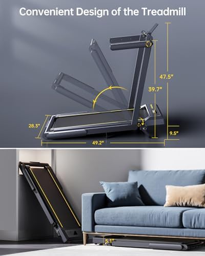 Portable Walking Pad Treadmill for Home and Office with Bluetooth Speaker and Incline | Under Desk Treadmill with Handl