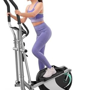 Dripex Magnetic Elliptical Machine Home Workout Quiet Elliptical Trainer 6KG Flywheel 8 Resistance Levels Pulse Monitor