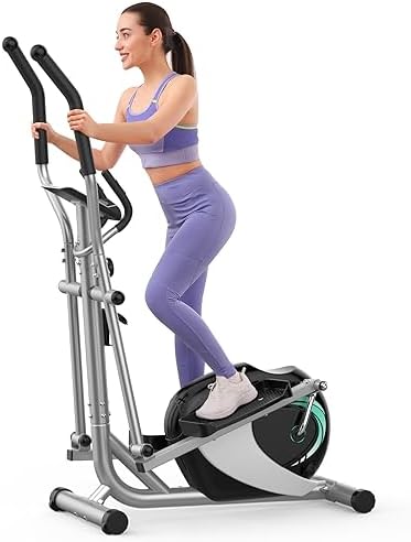 Dripex Magnetic Elliptical Machine Home Workout Quiet Elliptical Trainer 6KG Flywheel 8 Resistance Levels Pulse Monitor