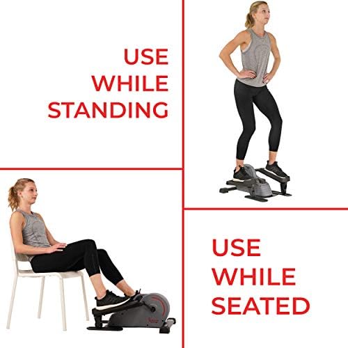 Sunny Health & Fitness Portable Elliptical Machine for Home Workout, Senior Friendly Sit/Stand, Free Sunnyfit App Connec