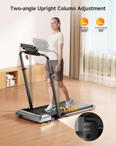 Portable Walking Pad Treadmill with 12% Incline for Home/Office | Under Desk Treadmills with LED Display & Remote Contr