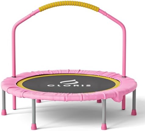 CLORIS 38in/48in Folding Trampoline for Adults with Adjustable Foam Handle - Max Load 450lbs Safety Padded Cover Best Gi