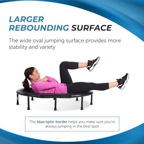 Stamina Folding Trampoline Black - Portable Fitness Equipment for Home Gym, Cardio & Strength Training, Jumping Exercise