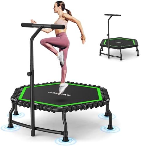 ANCHEER Trampoline for Adult, Indoor Outdoor Mini Trampoline, 550LBS_fitness_trampoline_with_Bungee