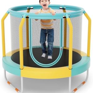 GYMAX Kids' Trampoline Outdoor Birthday Gift for Boys Girls | GYMAX 48" Kids Trampoline with Safety Features Non-Slip H