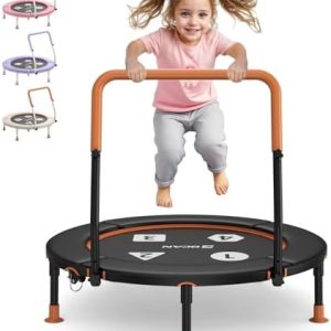 BCAN 36" Toddler Trampoline for Kids Ages 1-6: Safe, Foldable & Adjustable, Indoor & Garden Use, Gift for Boys and Girls