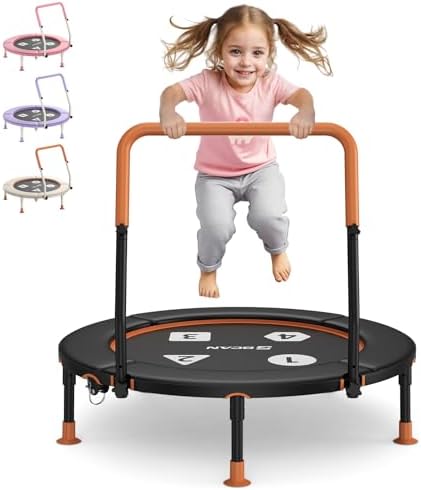 BCAN 36" Toddler Trampoline for Kids Ages 1-6: Safe, Foldable & Adjustable, Indoor & Garden Use, Gift for Boys and Girls