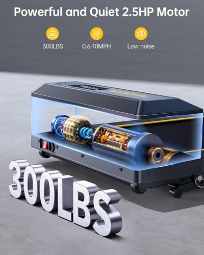 Portable Walking Pad Treadmill for Home and Office with Bluetooth Speaker and Incline | Under Desk Treadmill with Handl