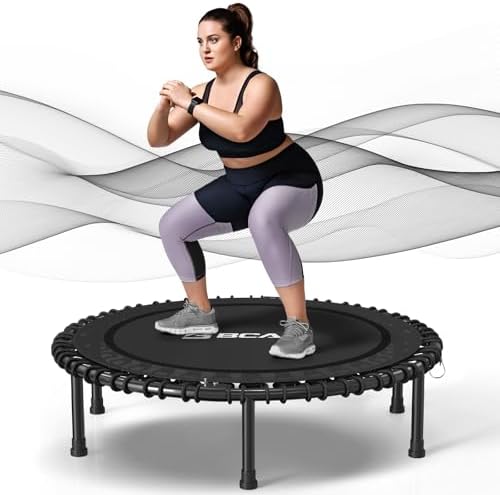 BCAN Durable 450LBS/550LBS Foldable Mini Trampoline for Adult Indoor/Outdoor Workout