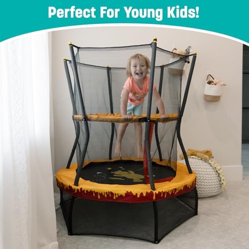 Skywalker Trampolines No-Spring Design Mini Trampoline for Kids and Toddlers 60" Enclosure Net Skywalker Trampolines No-