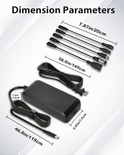 42V 2A Charger for Razor, Jetson, Voyage, Gotrax Ebike Battery | 42V 2A Efficient Fast Charging Charger for Electric Bi