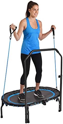 Stamina Folding Trampoline Black - Portable Fitness Equipment for Home Gym, Cardio & Strength Training, Jumping Exercise